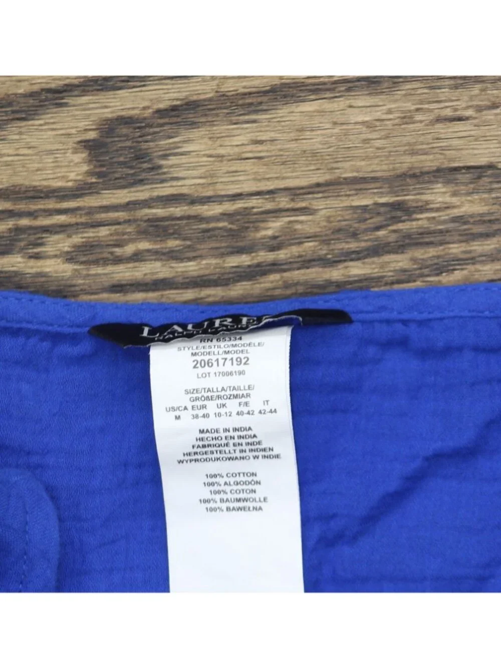 NWT Lauren Ralph Lauren Womens Top & Pants Cover Up Swim Woven Blue Saturn M